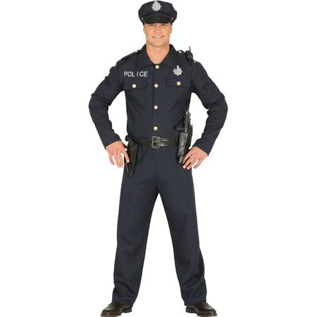 Polizei Kostüm Blau Polizist Stefan Uniform für Herren