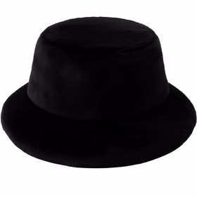 90er Retro Plüschjacke Schwarz mit Hut Vintage Party Kostüm für Damen Gr. S-XXXL 20er Jahre 30er Jahre Charleston Retro-Look Fasching Karneval Mottoparty Schwarzer Plüschhut in klassischer Glockenform, freigestellt vor weißem Hintergrund, weiche Kunstfell-Optik.