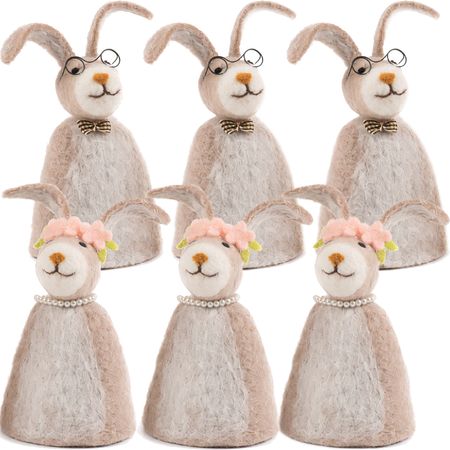 Eierwärmer Hasen aus Filz 6er-Set Hasenmann & Hasenfrau Tisch-Deko Ostern