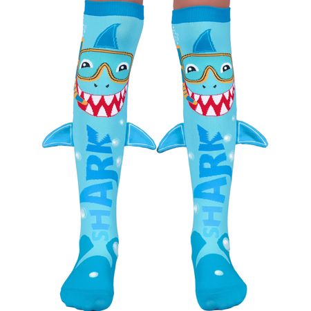 Lustige Socken Hai Henri mit Taucherbrille & 3D-Flosse für Kinder & Erwachsene