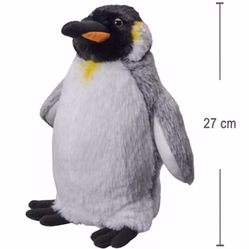 Kuscheltier Königspinguin mit Größenangabe – stehender Plüschpinguin ca. 27 cm hoch