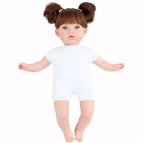 Puppe Vicky 45 cm mit Softbody und langen Haaren, ohne Kleidung, ideal zum An- und Ausziehen für Kinder