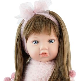Puppe Vicky 45 cm mit Softbody und Zubehör, Kinderpuppe mit langen Haaren und 5-teiligem Outfit.