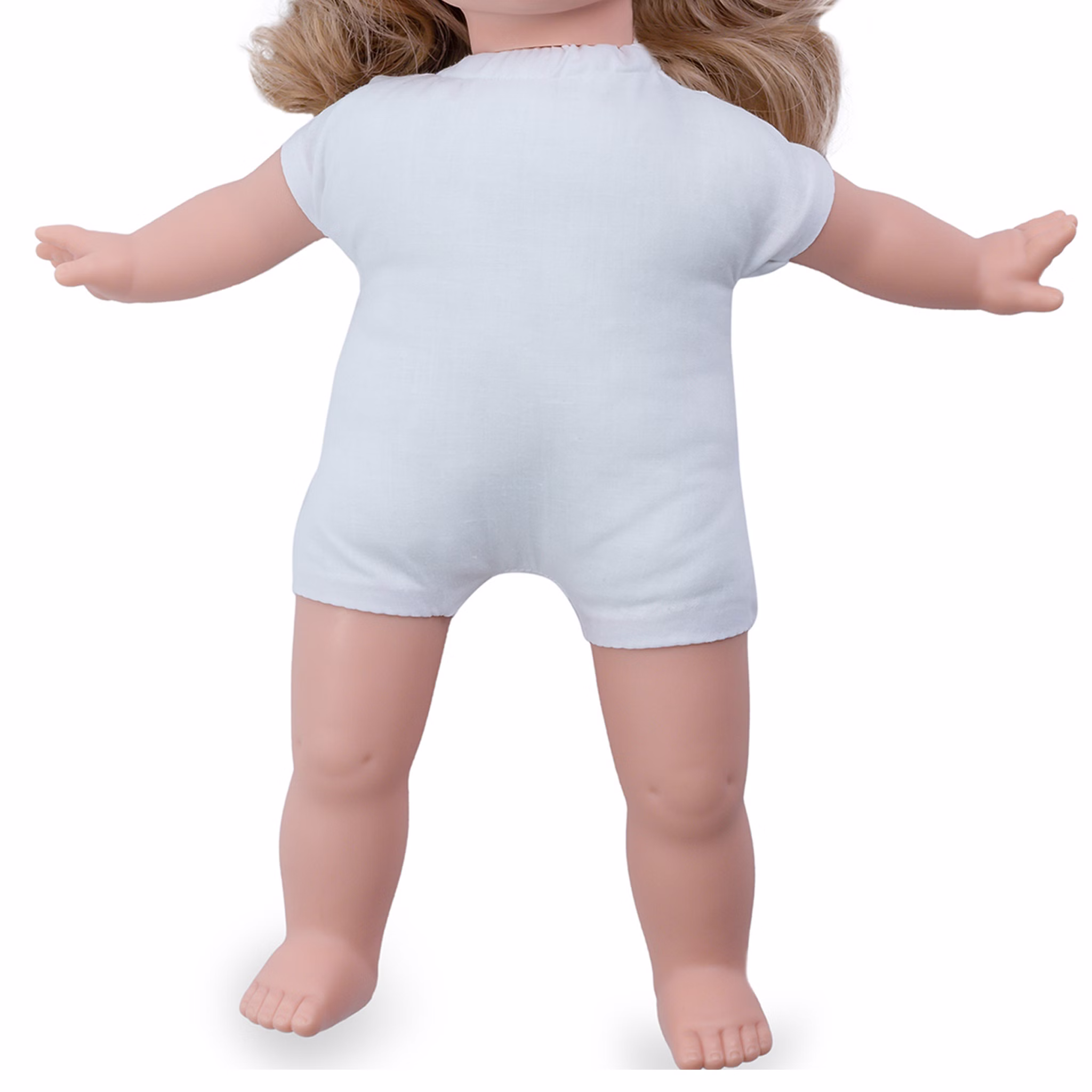 Puppe Stella 42 cm mit Softbody, langen Haaren und Schlafaugen für Kinder Spielpuppe Spielzeug Spielwaren für Kinder Geschenkidee Puppe Stella mit Softbody ohne Kleidung – weicher Stoffkörper ideal für Kinderhände und einfaches An- und Ausziehen.