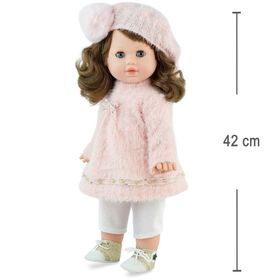 Spielpuppe Stella 42 cm mit Softbody, langen Haaren, Schlafaugen und 4-teiligem Outfit – kreative Kinderpuppe zum Spielen und Kuscheln.