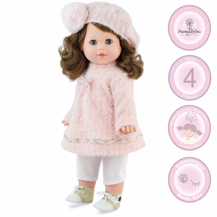 Puppe Stella 42 cm mit Softbody, langen Haaren und Schlafaugen für Kinder Spielpuppe Spielzeug Spielwaren für Kinder Geschenkidee Spielpuppe Stella 42 cm mit Softbody, langen Haaren, Schlafaugen und 4-teiligem Outfit – kreative Kinderpuppe zum Spielen und Kuscheln.