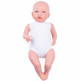 Realistische Babypuppe Lia 45 cm mit Soft-Body ohne Kleidung, naturgetreue Gesichtszüge und Hautstruktur.