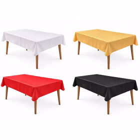 Übersicht über die vier verschiedenen Tischdeckenfarben aus schimmernden Polyester-Vlies.
