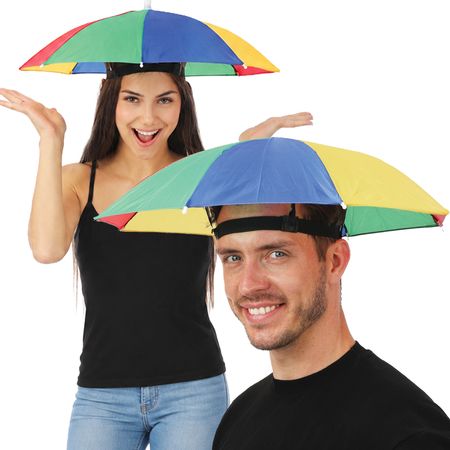 Regenschirm Hut Bunt Schirmmütze Party Gag Fotobox JGA Fasching für Erwachsene