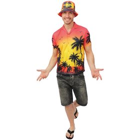 Mann und Frau tragen sommerlichen Fischerhut im Hawaii-Stil.