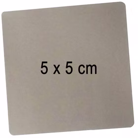 Silberner Rubbelsticker im Format 5 mal 5 Zentimeter.