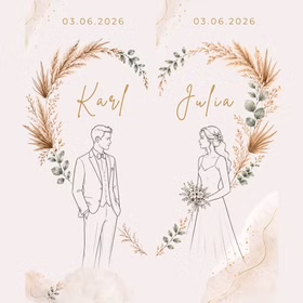 Boho Hochzeits-Liegestuhl 2er-Set personalisiert mit Vornamen & Hochzeitsdatum Hochwertiges Hochzeitsgeschenk Geschenkidee zur Hochzeit stilvolle Entspannung für Braut & Bräutigam Druckmotiv für zwei personalisierte Hochzeits-Liegestühle mit den Namen Karl und Julia sowie Hochzeitsdatum im Boho-Stil.