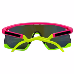 Neon Partybrille Pink Neongrün Schnelle Brille Neon Partybrille in Pink und Neongrün mit großer dunkel getönter Scheibe und auffälligen Bügeln für Rave und Festival.