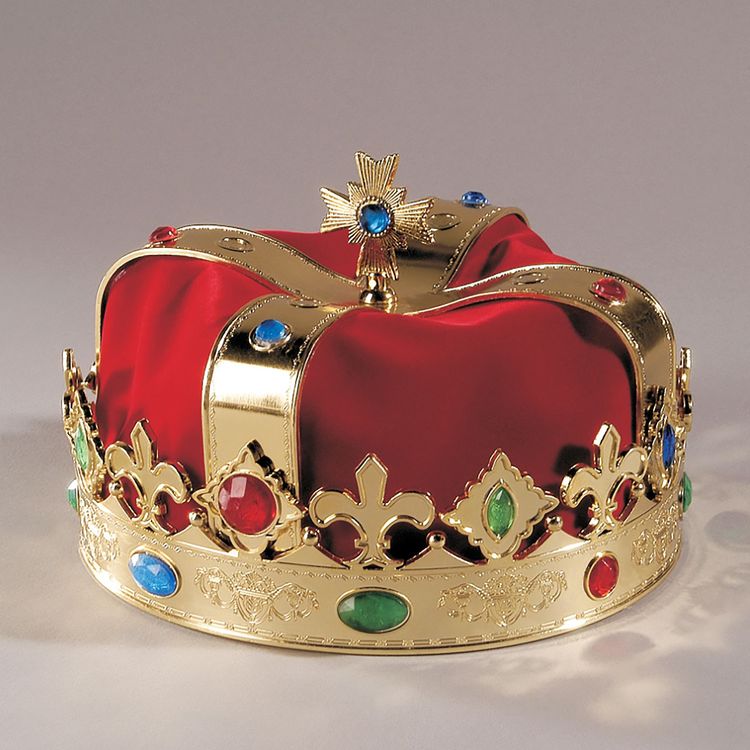 Königskrone Sternsinger Krone rot/gold Kostüm-Zubehör Krippenspiel Mittelalter Kostüm-Zubehör