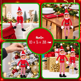 Weihnachtswichtel Mädchen 38 cm Wichtelszenen Weihnachtswichtel-Mädchen in verschiedenen Adventsszenen mit Weihnachtsbaum und Festtafel sowie den Maßen 10 x 5 x 38 cm. Hinweis: KI generiertes Bild