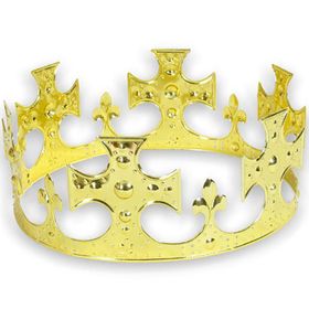 Krone gold Ø 19 cm König Neptun aus Metall für Erwachsene Kostüm-Zubehör Fasching Karneval Mottoparty Krippenspiel Königskrone Neptunkrone Accessoire