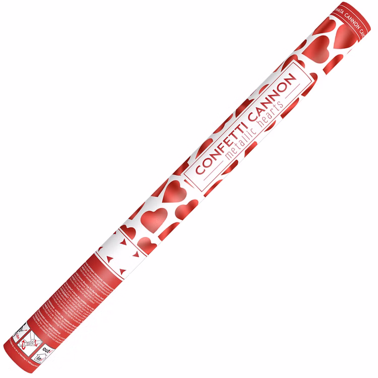 Shooter mit roten Herzen 60cm Konfettikanone Partydeko Partyzubehör Hochzeit Shooter mit roten Herzen 60cm Konfettikanone Partydeko Partyzubehör Hochzeit