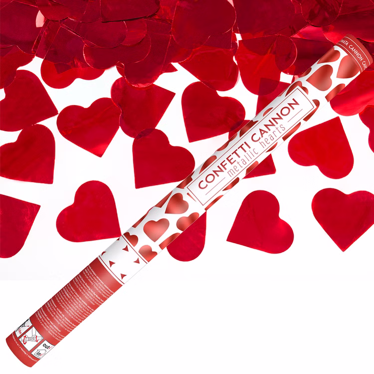 Shooter mit roten Herzen 60cm Konfettikanone Partydeko Partyzubehör Hochzeit Shooter mit roten Herzen 60cm Konfettikanone Partydeko Partyzubehör Hochzeit