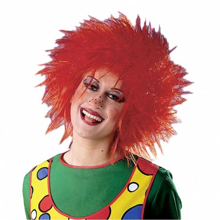 Wuschelkopf Perücke Nina Clown Orange für Erwachsene