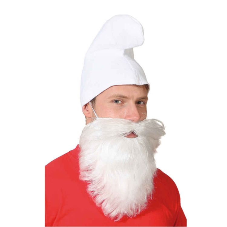 Weiße Schlumpf-Mütze Zwerg Wichtel Kostüm-Zubehör Onesize SALE Fasching Karneval Mottoparty Märchen