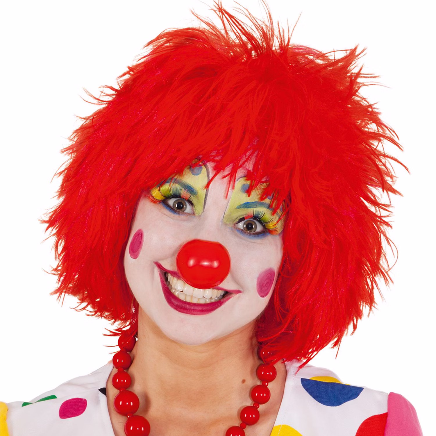 Perücke Clown Rot Clownsperücke für Erwachsene von Vorne