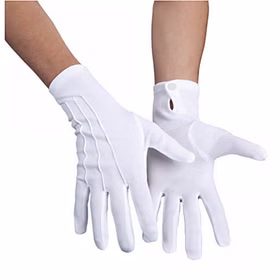 Handschuhe Weiß mit Druckknopf für Erwachsene Gr. M-L Kostüm-Zubehör Biesen Baumwollhandschuhe Weihnachtsmann Chauffeur Baumwollhandschuhe weiß Druckknopf für Erwachsene