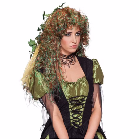 Waldfee Perücke Elfe Langhaar braun grün mit Locken Kostüm-Zubehör für Damen Fasching Karneval Mottoparty Waldfee Perücke Elfe Langhaar braun grün mit Locken Kostüm-Zubehör für Damen Fasching Karneval Mottoparty