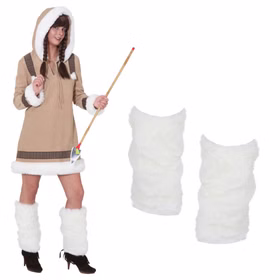 Fellstulpen weiß Plüschstulpen Eskimo für Damen Alaska Inuit Indianer Hippie Steinzeit Kostüm-Zubehör Fasching Hippie Mottoparty Fellstulpen weiß Plüschstulpen Eskimo für Damen Alaska Inuit Indianer Hippie Steinzeit Kostüm-Zubehör Fasching Hippie Mottoparty