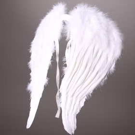 Engelsflügel  weiß aus echten Federn 47 x 47 cm Kostüm-Zubehör Engel Engel-Kostüm Accessoire Weihnachtsengel Weihnachten Fasching Karneval Mottoparty