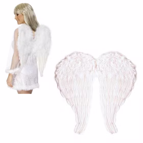 Engelsflügel  weiß aus echten Federn 47 x 47 cm Kostüm-Zubehör Engel Engel-Kostüm Accessoire Weihnachtsengel Weihnachten Fasching Karneval Mottoparty