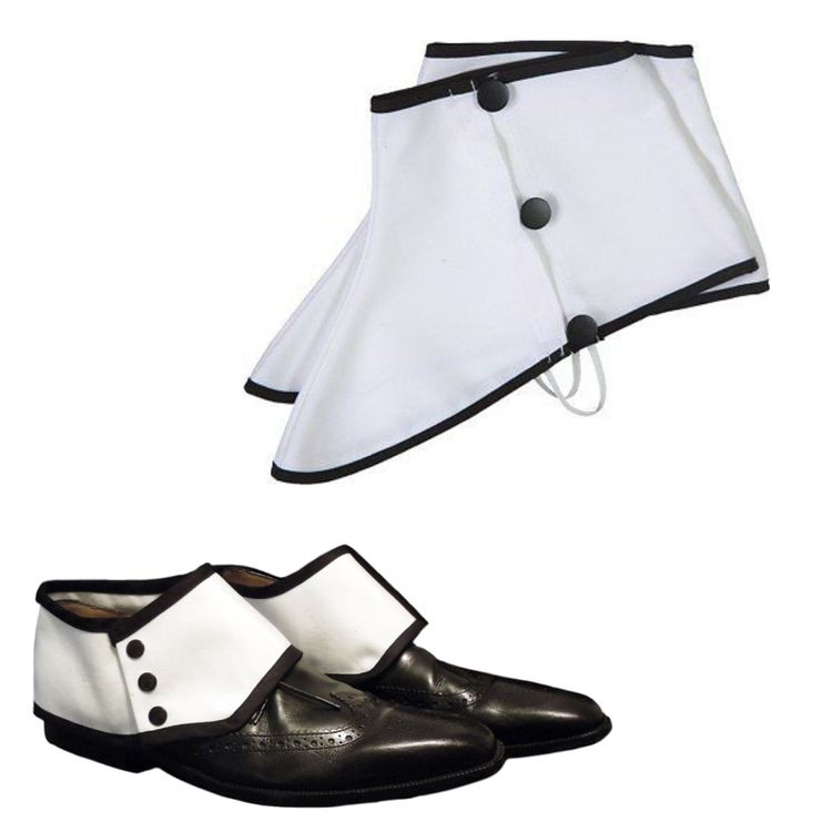 Charleston Gamaschen weiß ein Paar Schuh-Überzieher für Herren Gamaschen weiß 20er Jahre Kostüm Schuhüberzieher Charleston Stukpen Mafia Boss Kostüm-Zubehör Fasching Karneval Mottoparty 20er Jahre Accessoire