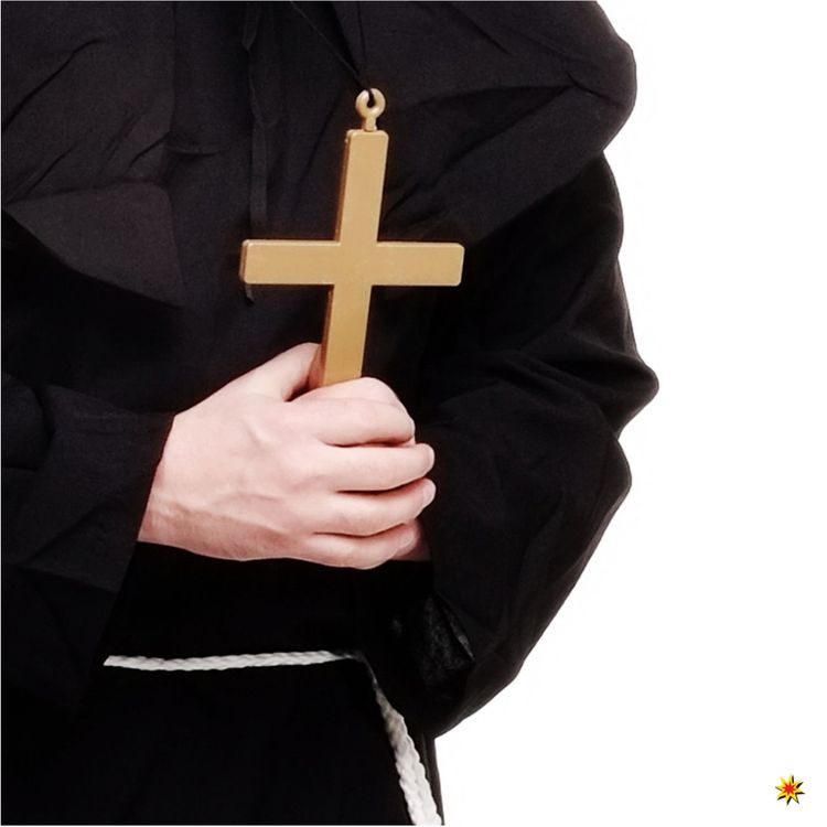 Mönchskreuz großes Kreuz 21 cm gold-braun Kostüm-Zubehör