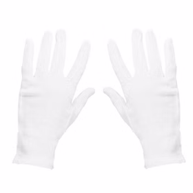 Baumwollhandschuhe Weihnachtsmann weiß Handschuhe Gr. L-XL Kostüm Zubehör Fasching