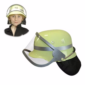 Feuerwehr-Helm mit Klappvisier KW 57 cm für Kinder gelb Kostüm-Zubehör Fasching Karneval Mottoparty Feuerwehrmann Kinderfasching Kindergeburtstag