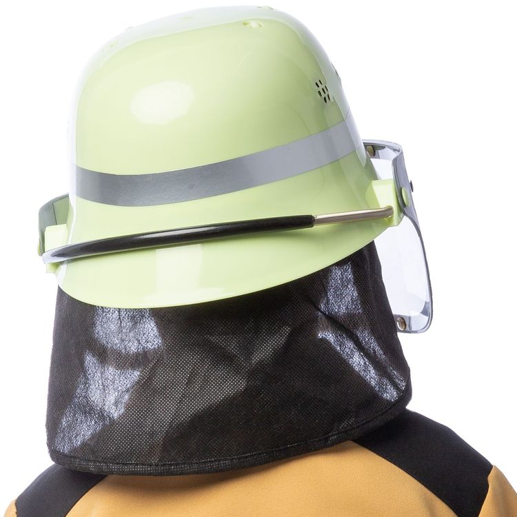 Feuerwehr-Helm mit Klappvisier KW 57 cm für Kinder gelb Kostüm-Zubehör Fasching Karneval Mottoparty Feuerwehrmann Kinderfasching Kindergeburtstag