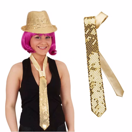 Pailletten Krawatte gold Langbinder für Erwachsene Kostüm-Zubehör Las Vegas Casino Accessoire Fasching Karneval Mottoparty Geburtstag Silvester-Party Pailletten Krawatte gold Langbinder für Erwachsene Kostüm-Zubehör Las Vegas Casino Accessoire Fasching Karneval Mottoparty Geburtstag Silvester-Party