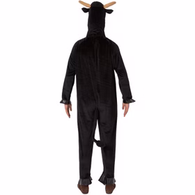 Stier Kostüm für Herren Gr. 54- 58 Overall schwarz Tier Tierkostüm Fasching Karneval Mottoparty Stier Kostüm von Hinten