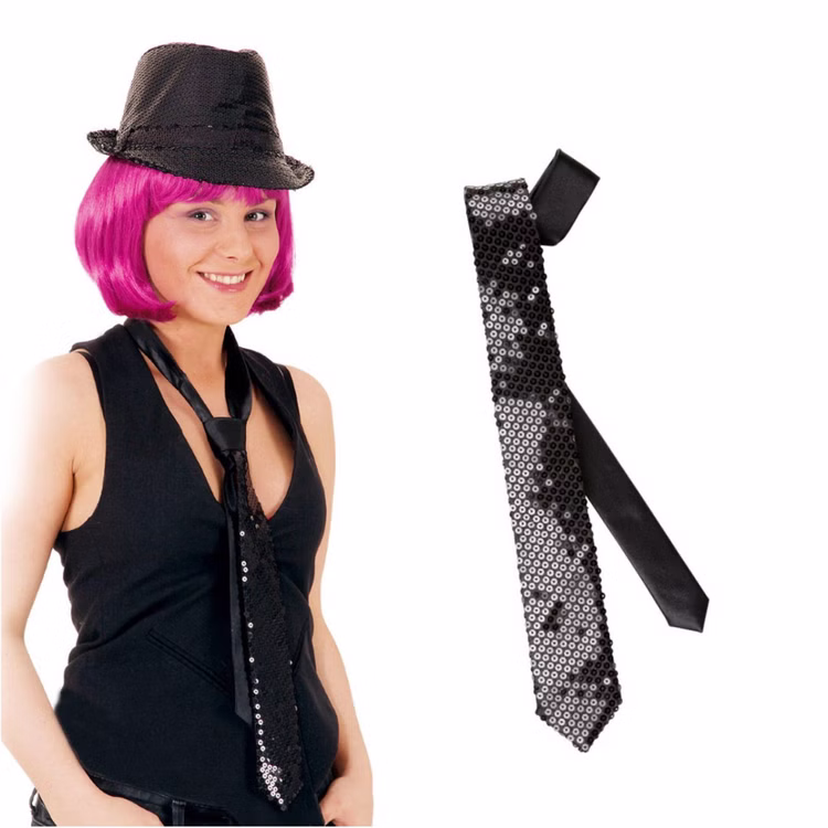 Pailletten Krawatte schwarz Langbinder Schlips für Erwachsene Kostüm-Zubehör Fasching Karneval Mottoparty JGA Accessoire Schlagermove Casino Las Vegas Pailletten Krawatte schwarz Langbinder Schlips für Erwachsene Kostüm-Zubehör Fasching Karneval Mottoparty JGA Accessoire Schlagermove Casino Las Vegas