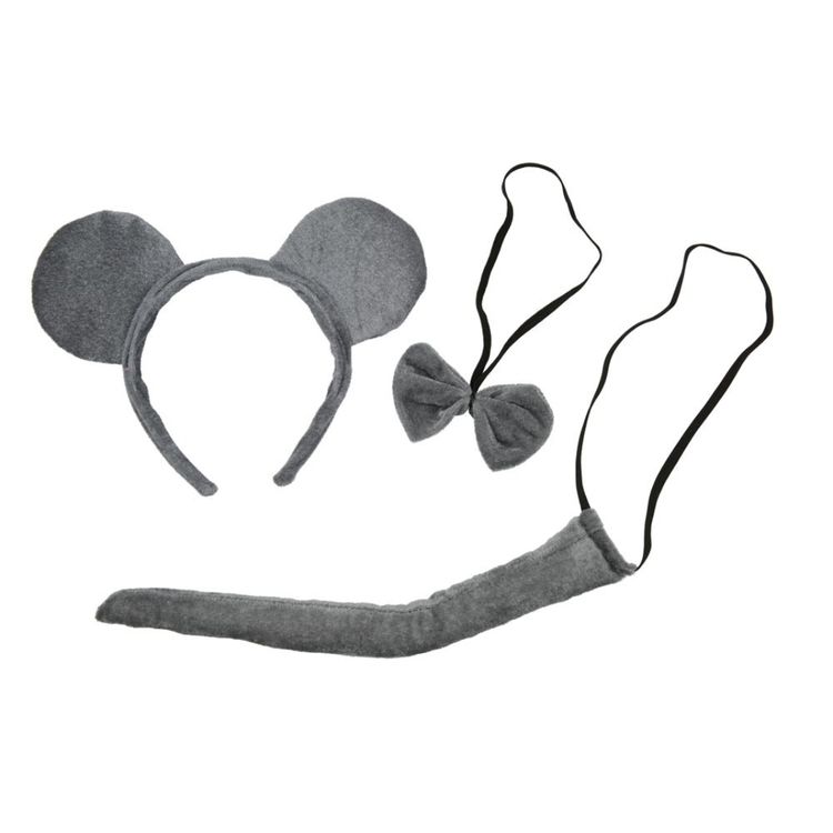 Maus Zubehör-Set graue Maus 3-tlg. Kostüm-Zubehör für Damen Maus Zubehör-Set graue Maus 3-tlg. Kostüm-Zubehör für Damen Tier Tierkostüm Fasching Karneval Mottoparty