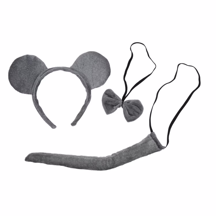 Maus Zubehör-Set graue Maus 3-tlg. Kostüm-Zubehör für Damen Tier Tierkostüm Fasching Karneval Mottoparty Maus Zubehör-Set graue Maus 3-tlg. Kostüm-Zubehör für Damen Tier Tierkostüm Fasching Karneval Mottoparty