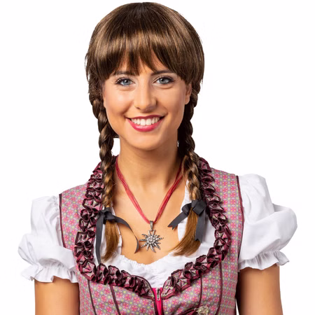 Perücke mit geflochtenen Zöpfen Lena braun Zopfperücke für Damen Oktoberfest Wiesn Wasen Kostüm-Zubehör Fasching Karneval Mottoparty Perücke mit geflochtenen Zöpfen Lena braun Zopfperücke für Damen Oktoberfest Wiesn Wasen Kostüm-Zubehör Fasching Karneval Mottoparty