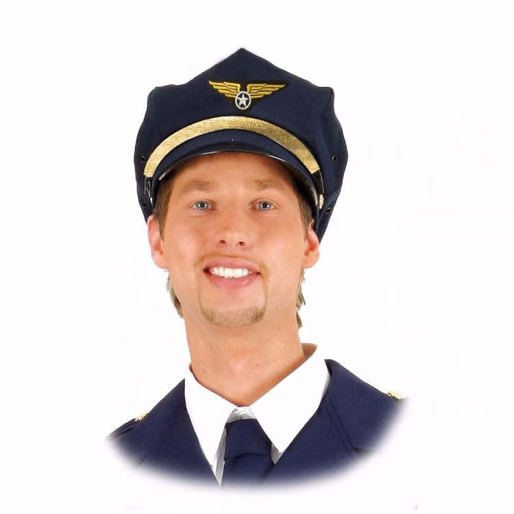 Mütze Pilot Flugkapitän Hut Pilotenmütze KW 59 cm für Herren Kostüm-Zubehör Fasching Karneval Mottoparty Berufe Uniform Accessoire Mütze Pilot Flugkapitän Hut Pilotenmütze KW 59 cm für Herren Kostüm-Zubehör Fasching Karneval Mottoparty Berufe Uniform Accessoire