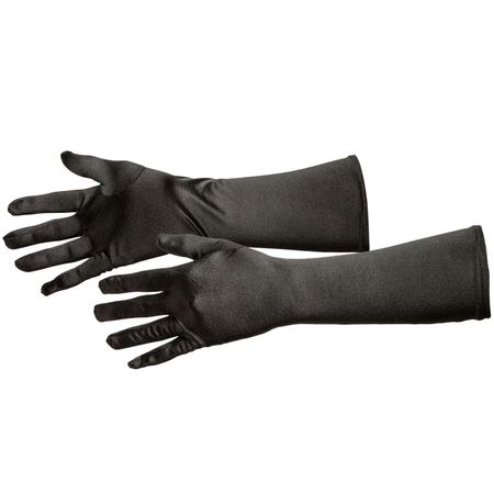 Satin-Handschuhe schwarz 40cm lang für Damen