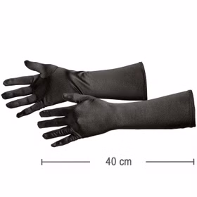 Satin-Handschuhe schwarz 40cm lang für Damen Kostüm-Zubehör 20er Jahre Burlesque Tier Tierkostüm Accessoire Fasching Karneval Mottoparty Satin-Handschuhe schwarz 40cm lang für Damen Kostüm-Zubehör 20er Jahre Burlesque Tier Tierkostüm Accessoire Fasching Karneval Mottoparty