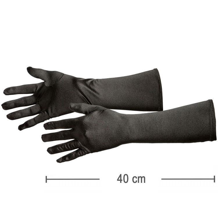 Satin-Handschuhe schwarz 40cm lang für Damen Satin-Handschuhe schwarz 40cm lang für Damen Kostüm-Zubehör 20er Jahre Burlesque Tier Tierkostüm Accessoire Fasching Karneval Mottoparty