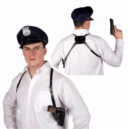 Schulterholster Polizist Pistolenhalfter Polizei Kostüm-Zubehör für Erwachsene Fasching Karneval Mottoparty Accessoire Schulterholster Polizist Pistolenhalfter Polizei Kostüm-Zubehör für Erwachsene Fasching Karneval Mottoparty Accessoire