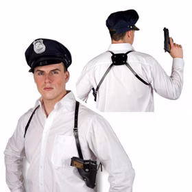 Schulterholster Polizist Pistolenhalfter Polizei Kostüm-Zubehör für Erwachsene Fasching Karneval Mottoparty Accessoire Schulterholster Polizist Pistolenhalfter Polizei Kostüm-Zubehör für Erwachsene Fasching Karneval Mottoparty Accessoire