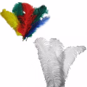 Straußenfeder weiß 35-40 cm Kostüm-Zubehör Fasching Karneval Mottoparty Bastelbedarf DIY Straußenfeder weiß 35-40 cm Kostüm-Zubehör Fasching Karneval Mottoparty Bastelbedarf DIY