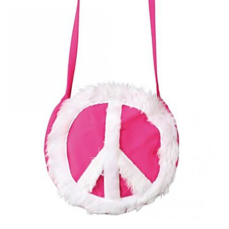 Hippie Tasche Peace pink Kostüm-Zubehör