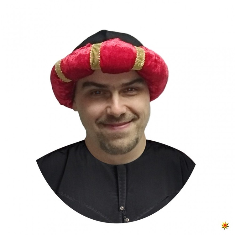 Turban Rot Aladin Mütze Morgenland Kostüm Orient